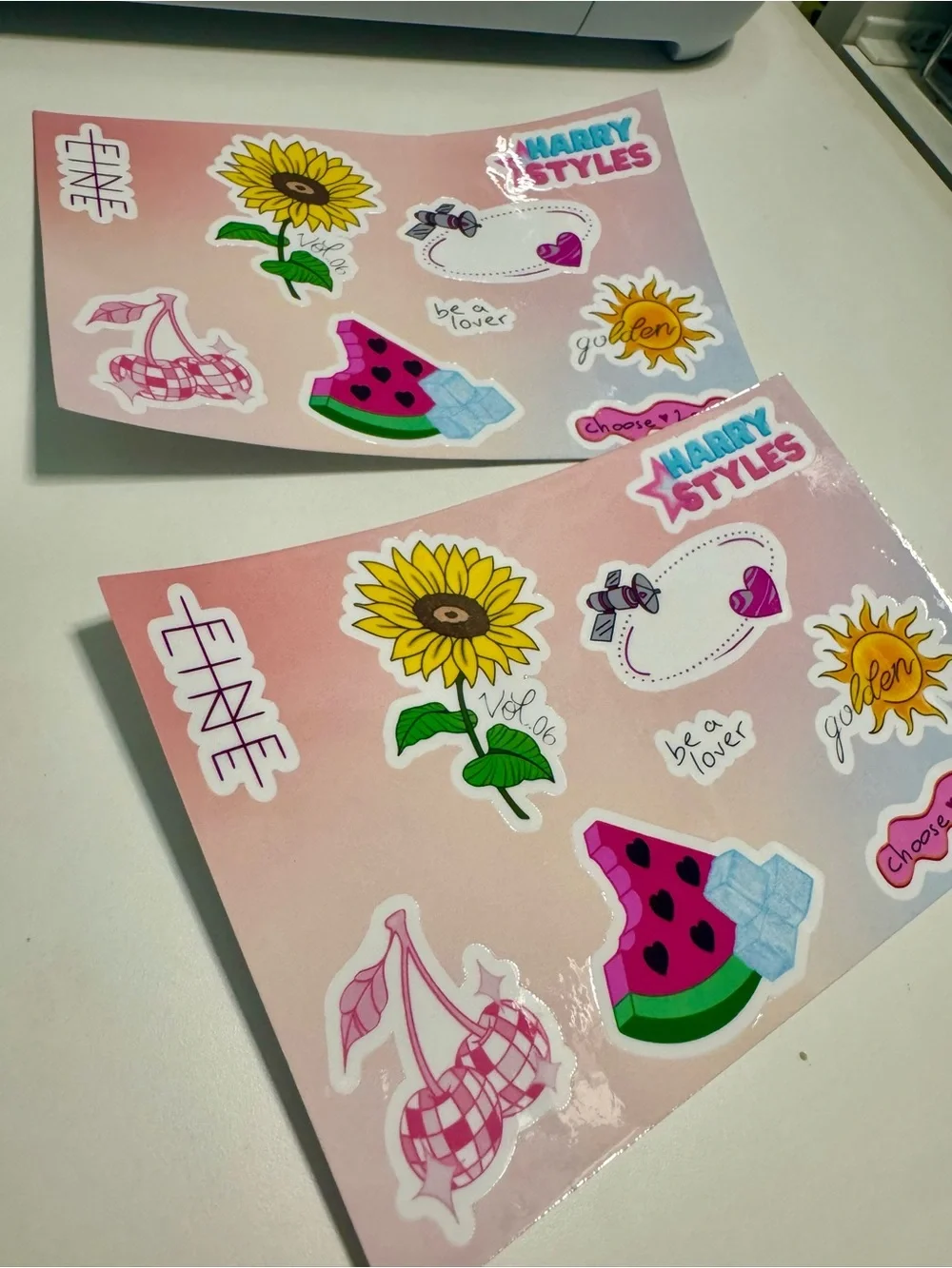 Harry Styles Pink and Purple Sticker Pack - Accessories
